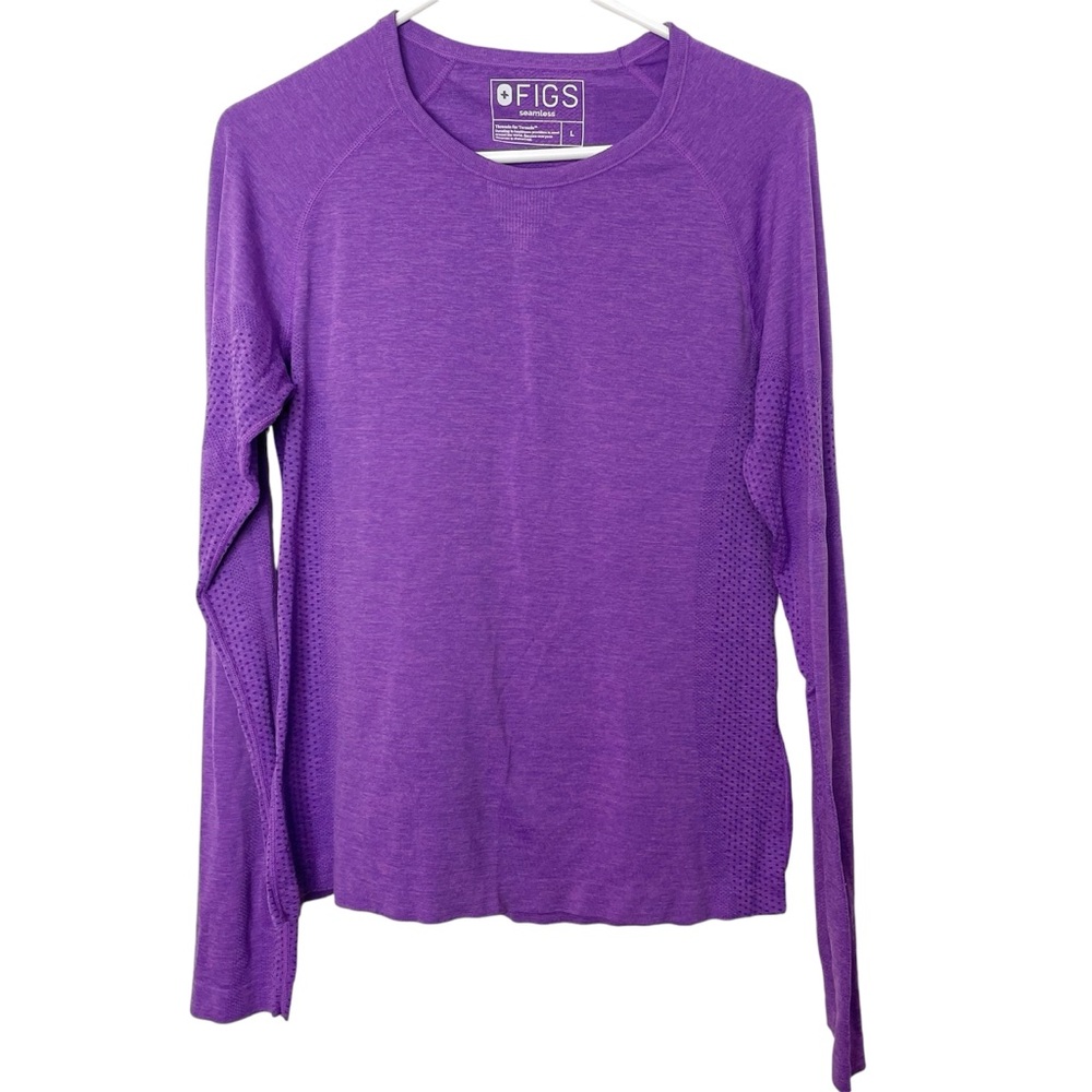 FIGS Seamless Salta Top Purple Base Layer Long Sleeve Women’s Large Nursing